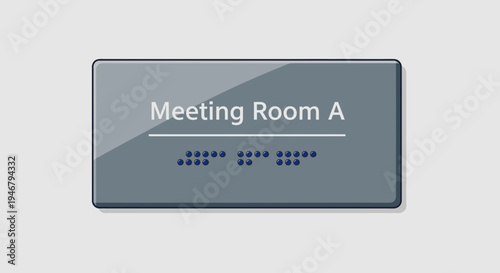 Meeting Room Sign With Braille Displaying Accessibility Information Clearly and Concisely