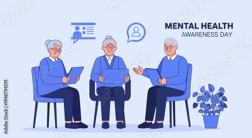 Mental Wellness Discussion: Senior Citizens Sharing Insights on Mental Health Awareness Day