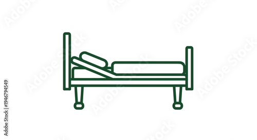 Minimalist Bed Icon Depicting Rest, Sleep, And Comfort For Health Or Relaxation Needs