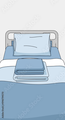 Minimalist Bedding Presentation Depicting Clean Comfort and Serene Relaxation in Pastel Shades