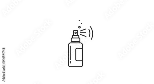 Icon of a spray bottle spraying liquid.