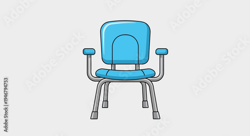 Minimalist Blue Chair Illustration: Simple Design for Modern Interior Spaces