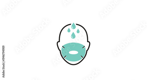 Sweating person wearing face mask.