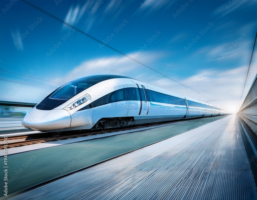 Fototapeta premium futuristic high speed maglev train in motion