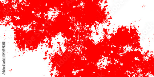 A vibrant red watercolor paint splash background features a grunge ink texture and artistic winter snowflakes for a festive holiday celebration card design