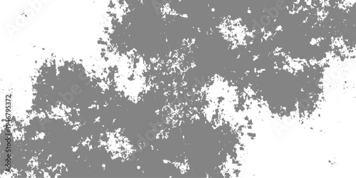 Vintage floral pattern with black ink splats and grunge texture on a dirty paper vector background featuring a decorative silhouette border and paint splash art