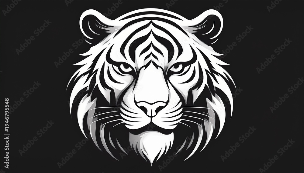Obraz premium tiger logo black and white