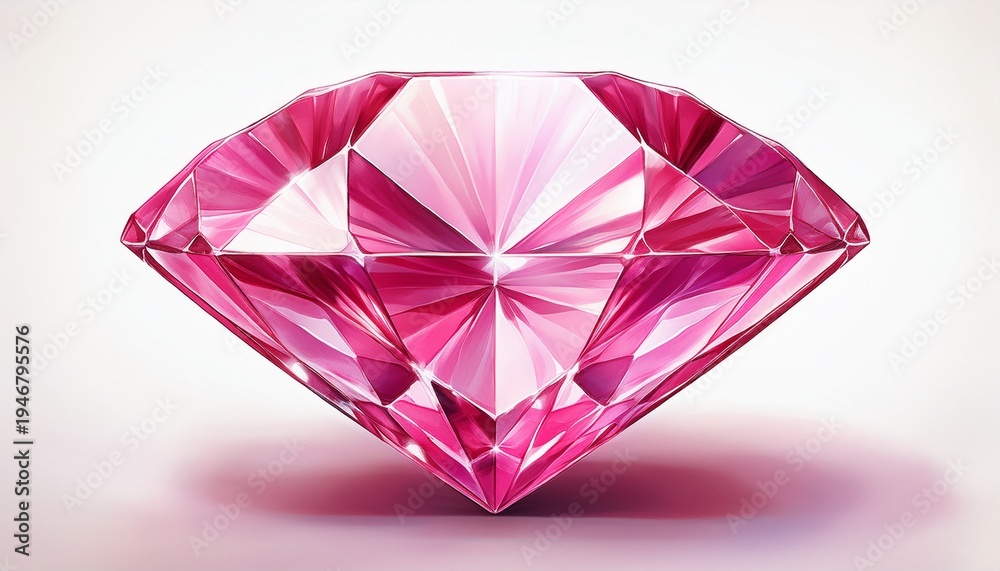 Fototapeta premium pink diamond isolated on white background