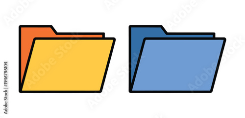 File Folder Icon, simple vector symbol for document organization