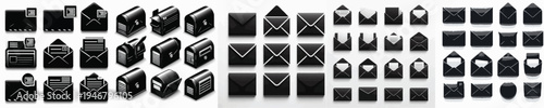 Vector set image silhouette of mail