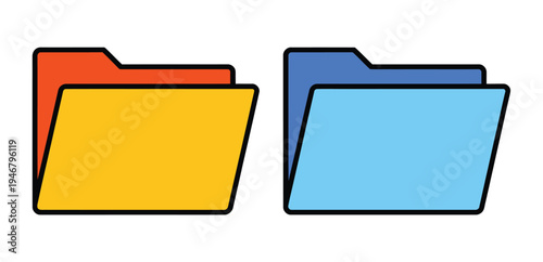 File Folder Icon, simple vector symbol for document organization