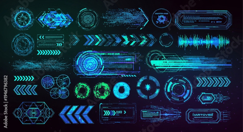 Futuristic HUD Elements - A Collection of High-Tech Interface Designs.