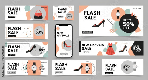 Flash Sale Banner Templates for Fashion and Retail Promotions.