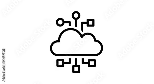 Cloud computing technology icon design.