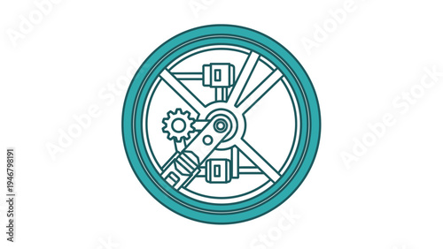 Mechanical Gear Wheel with Central Cog.