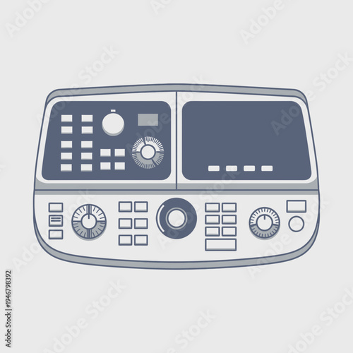 Minimalist Electronic Interface Illustration Showcasing Design and Technological Innovation in