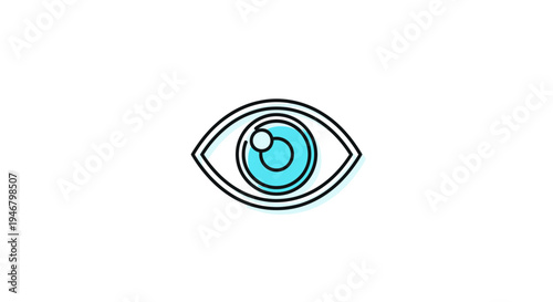 Minimalist Eye Illustration Depicting Vision, Perception, and Insight on White Background