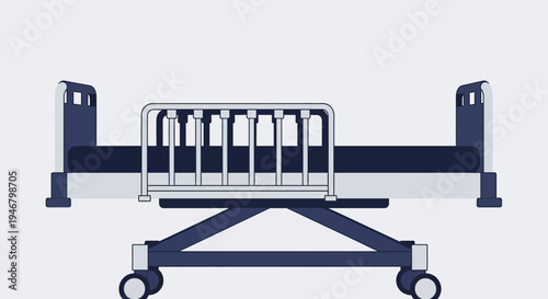 Minimalist Hospital Bed Illustration Showing Medical Treatment And Patient Care
