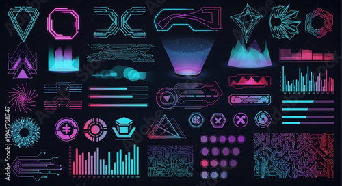 Futuristic HUD Elements - A Collection of Sci-Fi Interface Graphics.