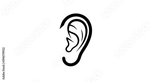 Minimalist Human Ear Icon: A Symbolic Representation Of The Auditory Organ