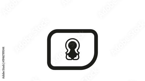 Simple black keyhole icon symbolizing security, privacy, and access. A minimal vector graphic for web design, apps, and interfaces. Represents secrets, solutions, or login.
