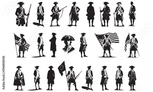 American Revolution Soldier Silhouettes