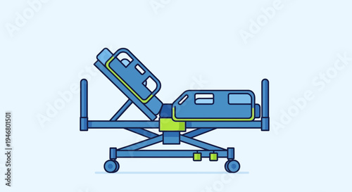 Minimalist Illustration of a Hospital Bed for Medical and Healthcare Related Concepts