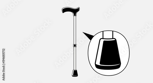 Minimalist Illustration of a Walking Aid, Promoting Support and Mobility for Seniors