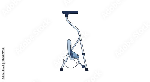 Minimalist Illustration of a Walking Aid for Elderly Patients Isolated on White