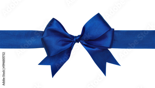фотографія Isolated elegant blue satin gift ribbon bow for special occasion celebration des