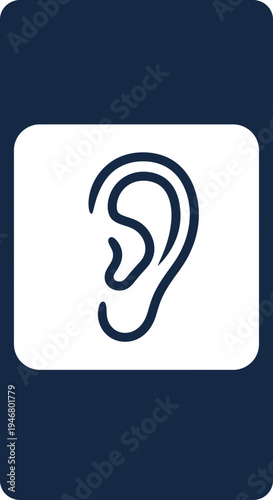 Minimalist Illustration Of an Ear Symbolizing Auditory Perception and Hearing Abilities