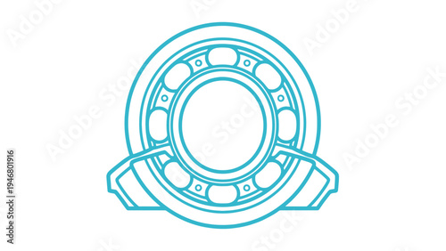 Bearing Mechanical Component Isolated on White.