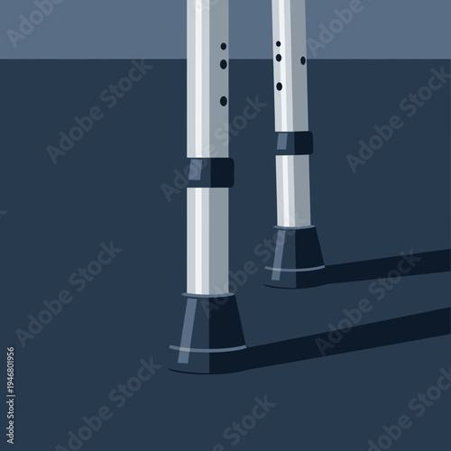 Minimalist Illustration of Medical Walker: Modern Design, Mobility, and Healthcare Concept