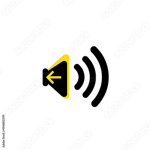 Minimalist Speaker Icon Illustration Emphasizing Sound Projection and Volume for Digital Media