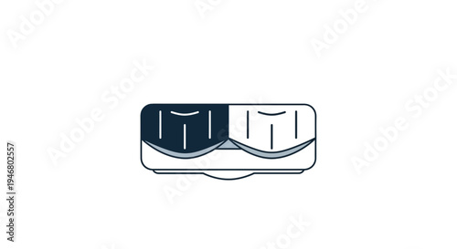 Minimalistic Contact Lens Case Design Depicted In A Simple And Clean Visual Manner