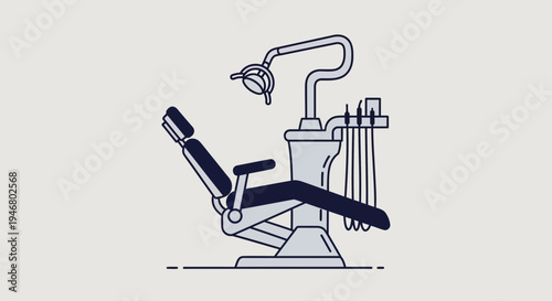 Minimalistic Dentist Chair Illustration, Perfect for Dental Clinics and Medical Designs