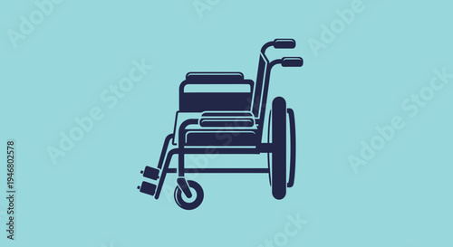 Minimalist Wheelchair Illustration Depicting Mobility Accessibility And Medical Assistance