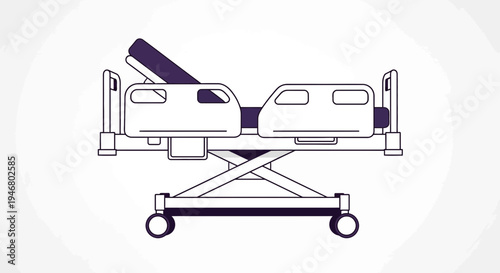 Minimalistic Depiction Of A Medical Stretcher Isolated On A Bright Background
