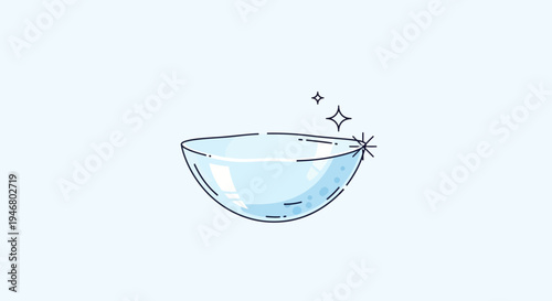 Minimalistic Illustration Of A Bowl Representing Cleanliness, Purity, And Freshness