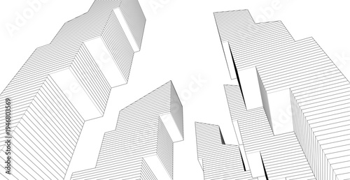 ​​abstract architecture 3d illustration background	