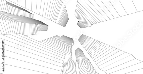 ​​abstract architecture 3d illustration background	