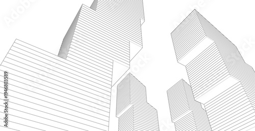 ​​abstract architecture 3d illustration background	