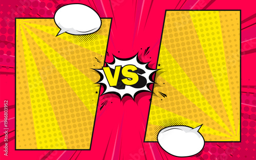 Blank comic versus background template. Vector illustration.