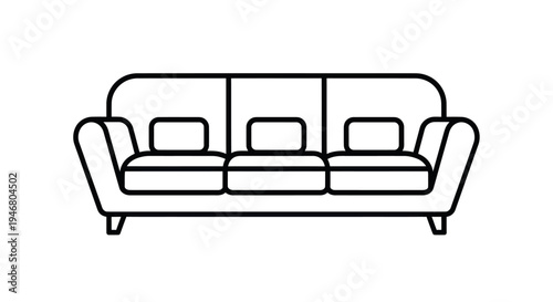 Modern Minimalist Sofa Design Illustration.