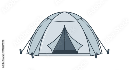 Camping Dome Tent with Open Entrance.