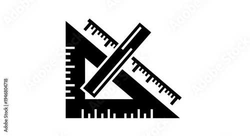 Set Square and Ruler Illustration.