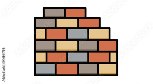 Stack of Bricks in Various Colors.