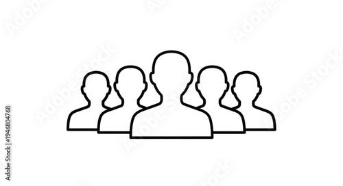 Group of people icon silhouette simple illustration.