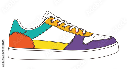 Colorful Sneaker with Vibrant Design Elements.