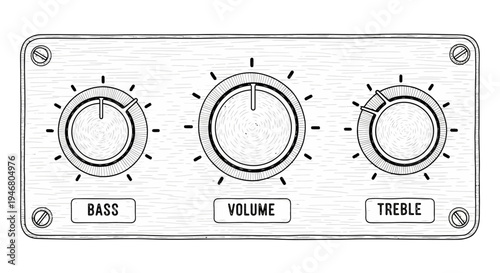 Audio Mixer Control Panel with Knobs.